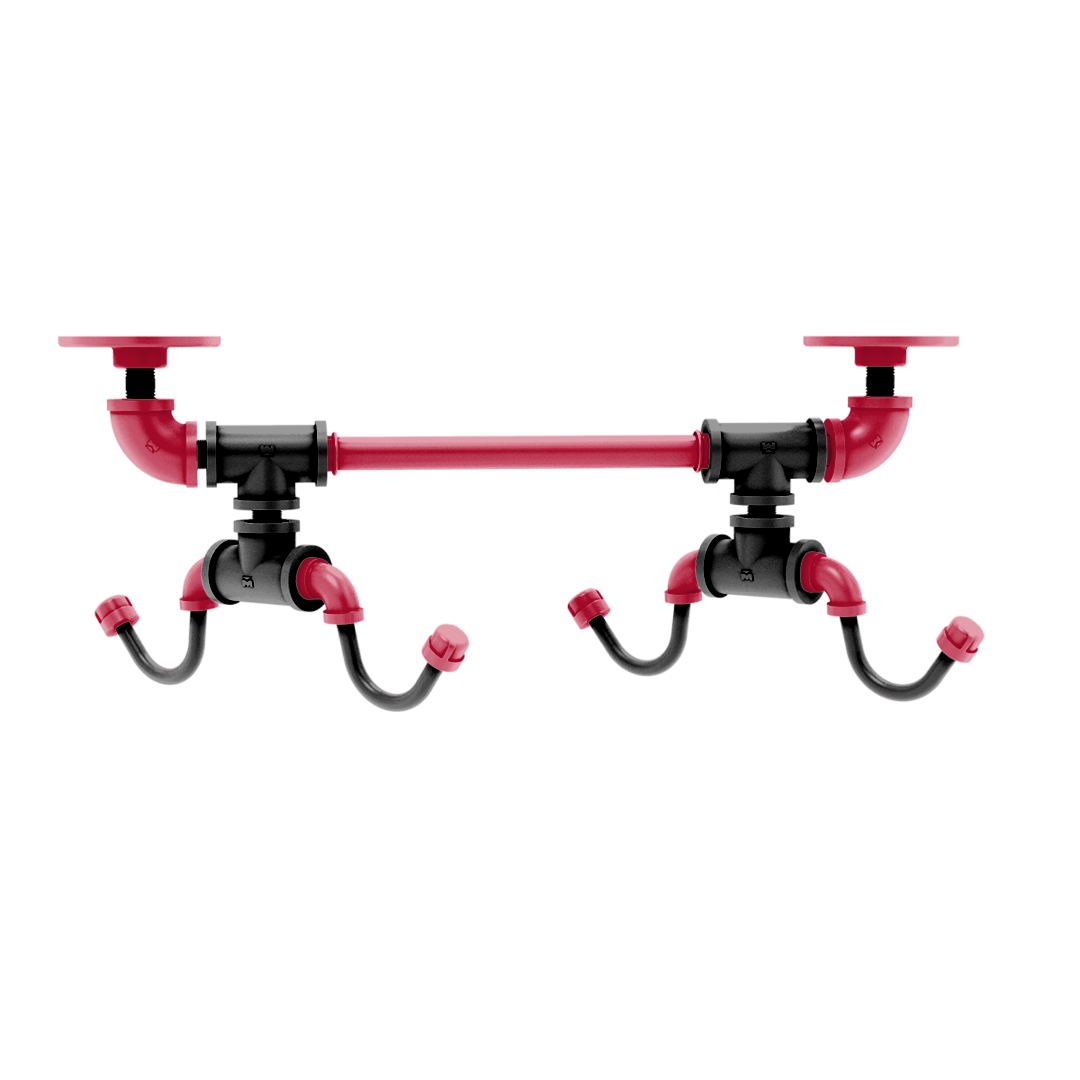 Collegiate Collection Under Cabinet 4 Coffee Mug Rack Hartford Athens Red and Black Edition