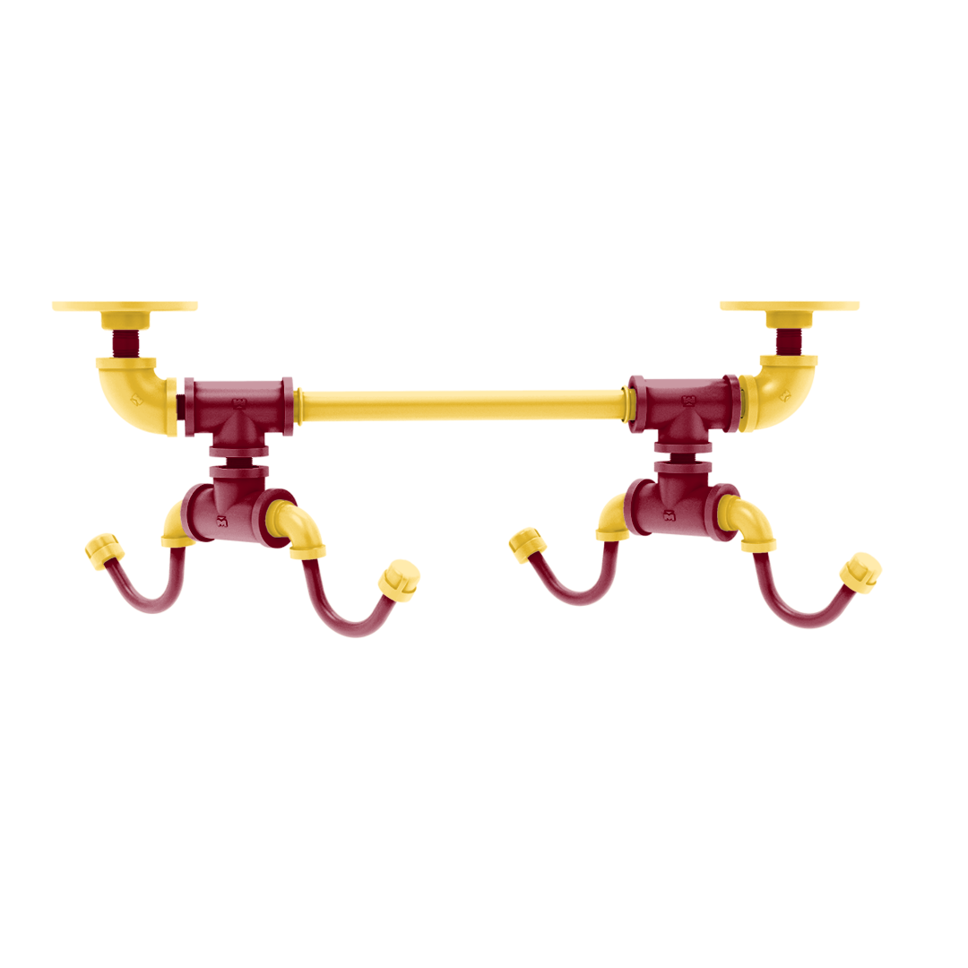 Collegiate Collection Under Cabinet 4 Coffee Mug Rack Hartford Twin Cities Maroon and Gold Edition