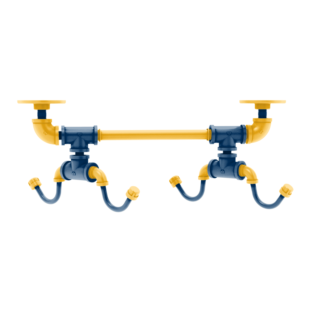 Collegiate Collection Under Cabinet 4 Coffee Mug Rack Hartford Bay Area Blue and Gold Edition