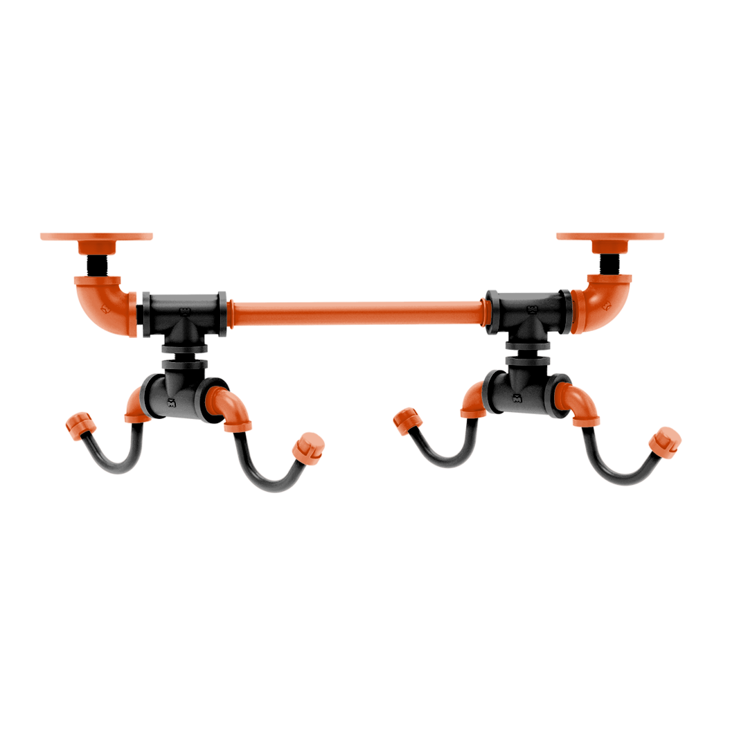 Collegiate Collection Under Cabinet 4 Coffee Mug Rack Hartford Corvallis Orange and Black Edition