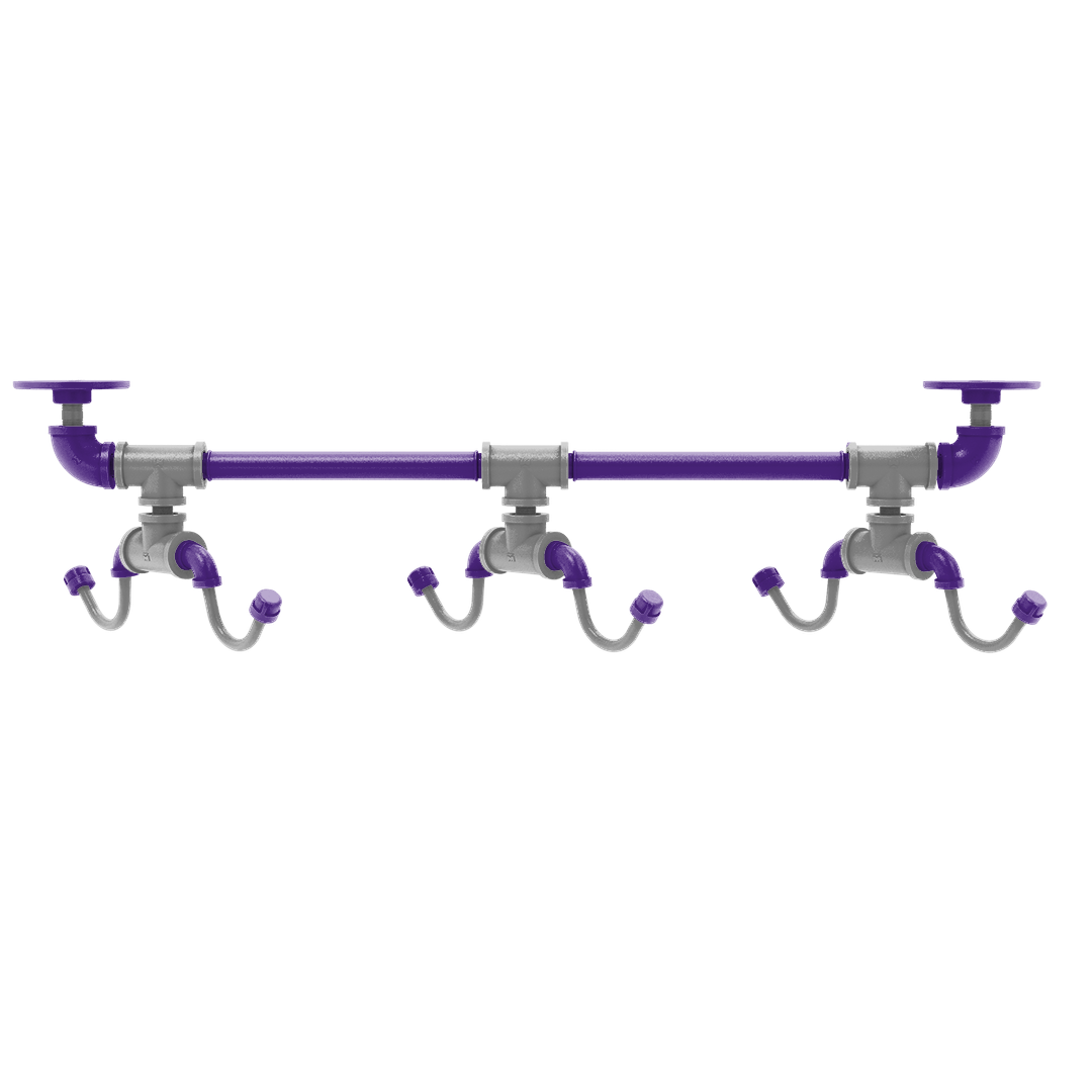 Collegiate Collection Under Cabinet 6 Coffee Mug Rack Flint Hills Purple and Silver Edition