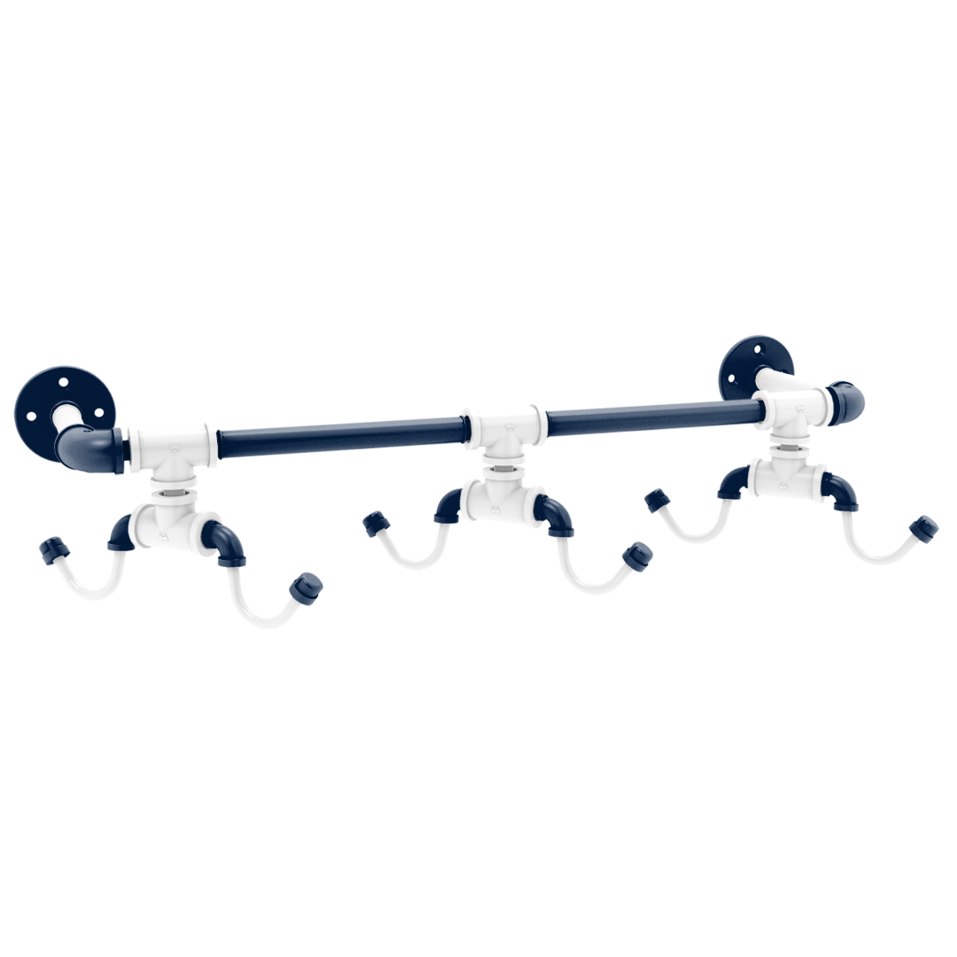 Collegiate Collection Wall Mounted 6 Coffee Mug Rack Keystone State Blue and White Edition