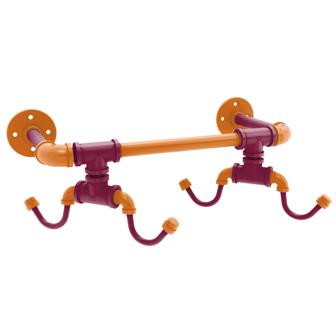 Collegiate Collection Wall Mounted 4 Coffee Mug Rack Blacksburg Game Day Edition