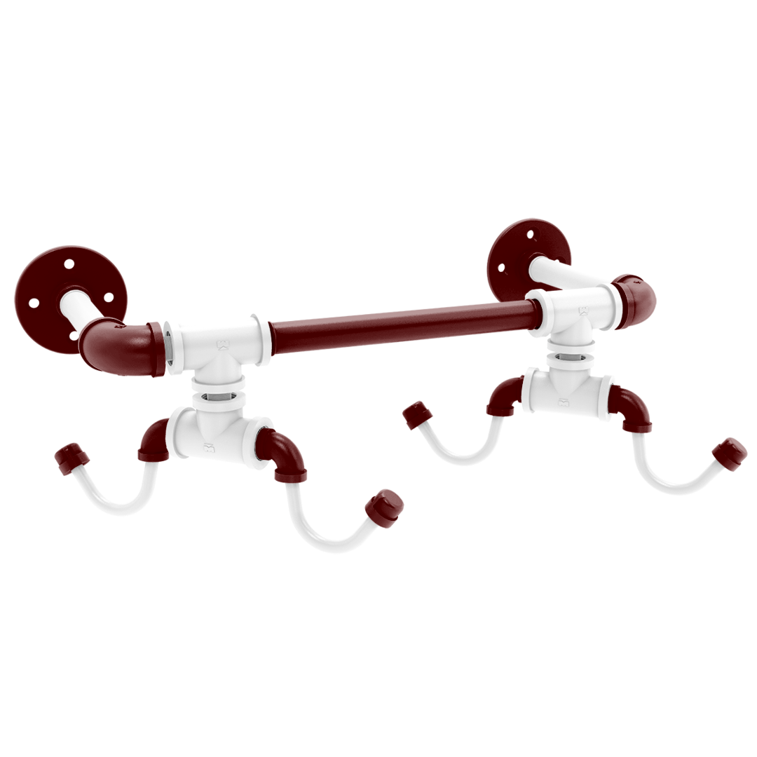 Collegiate Collection Wall Mounted 4 Coffee Mug Rack College Station Maroon and White Edition