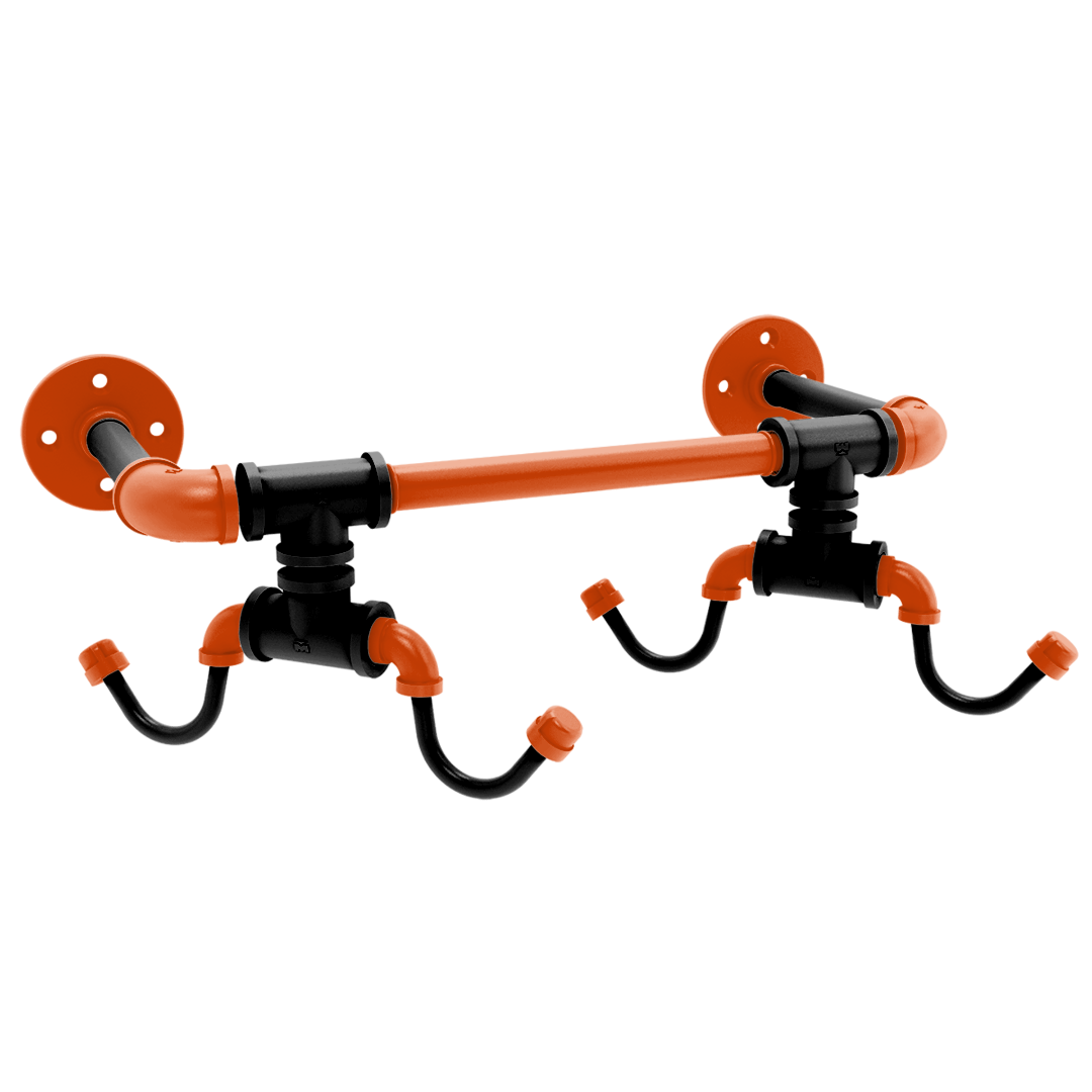 Collegiate Collection Wall Mounted 4 Coffee Mug Rack Corvallis Orange and Black Edition