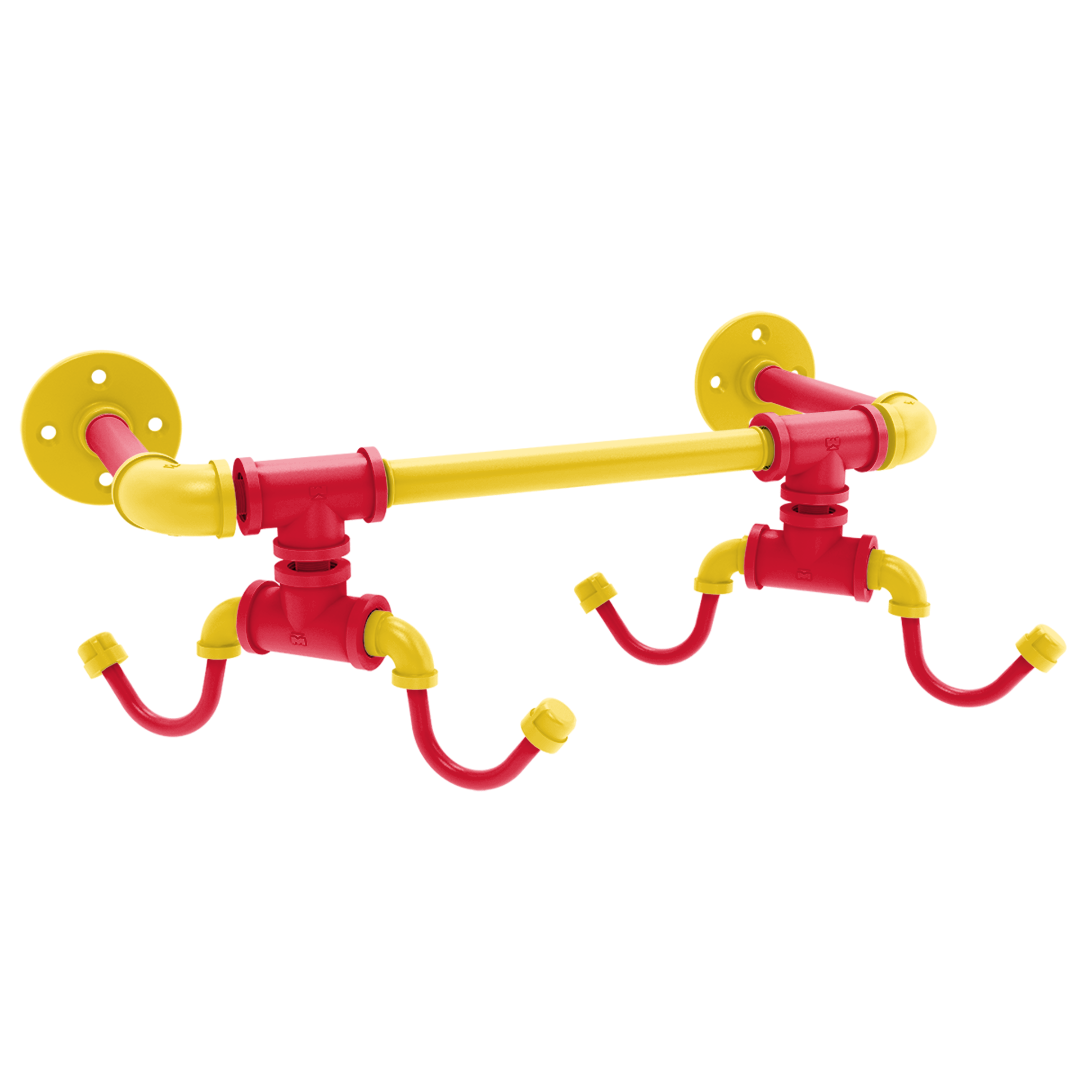 Collegiate Collection Wall Mounted 4 Coffee Mug Rack Chesapeake Red Black and Gold Edition