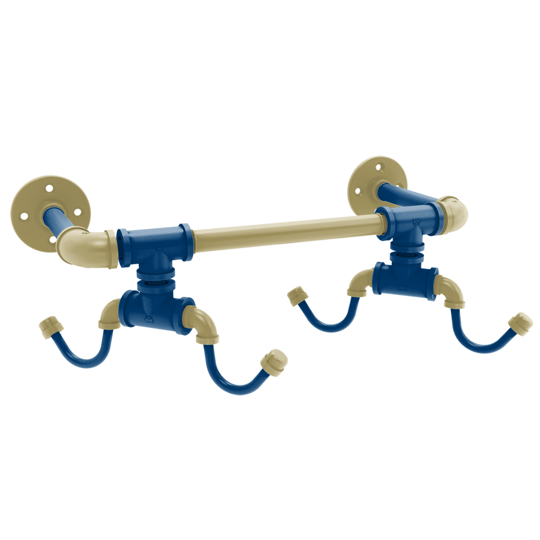 Collegiate Collection Wall Mounted 4 Coffee Mug Rack Atlanta Gold and White Edition