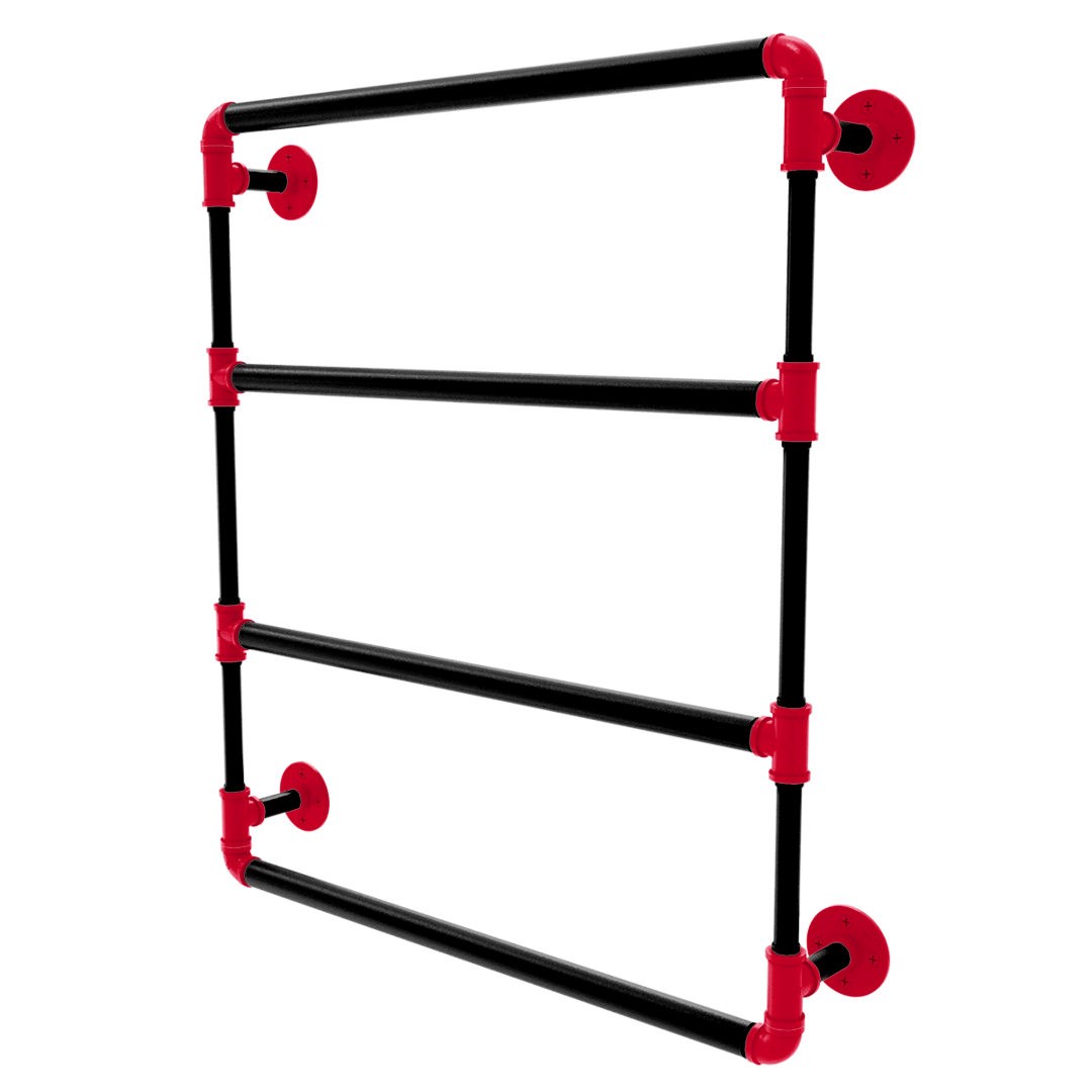 Collegiate Collection Wall Mounted Ladder Towel Bar Cincy Red and Black Edition