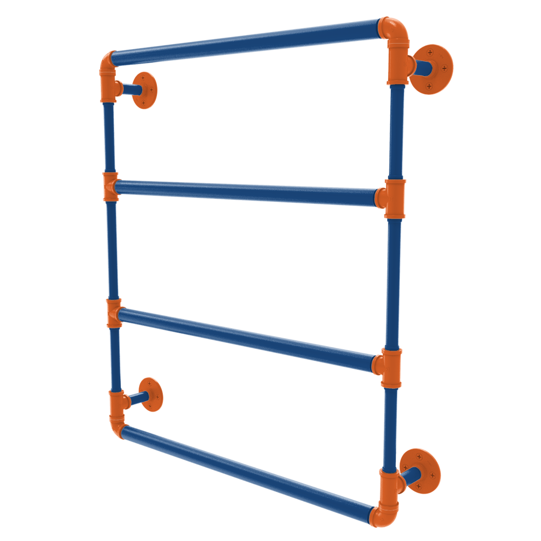 Collegiate Collection Wall Mounted Ladder Towel Bar Treasure Valley Blue and Orange Edition