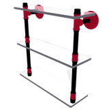 Collegiate Collection Triple Glass Shelf Athens Red and Black Edition