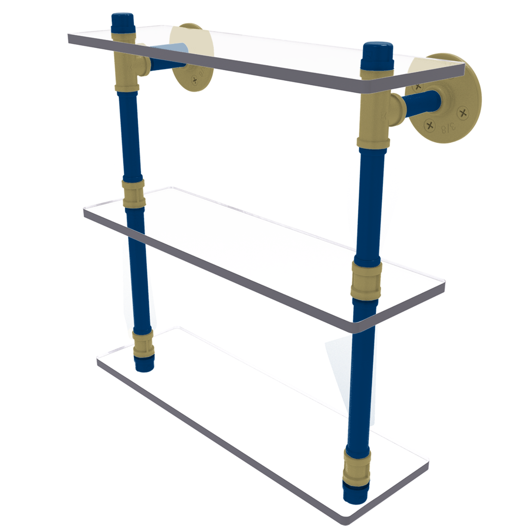 Collegiate Collection Triple Glass Shelf Atlanta Gold and White Edition