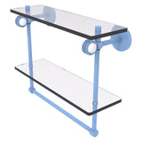 Clearview Collection Double Glass Vanity Shelf with Integrated Towel Bar with Dotted Accents