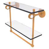 Clearview Collection Double Glass Vanity Shelf with Integrated Towel Bar with Dotted Accents
