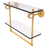 Clearview Collection Double Glass Vanity Shelf with Integrated Towel Bar with Dotted Accents