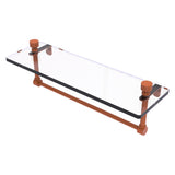 Foxtrot Collection Glass Vanity Shelf with Integrated Towel Bar