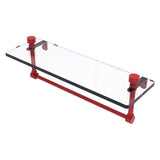 Foxtrot Collection Glass Vanity Shelf with Integrated Towel Bar