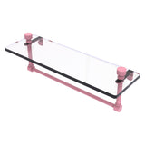 Foxtrot Collection Glass Vanity Shelf with Integrated Towel Bar