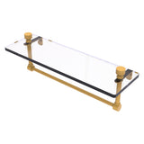 Foxtrot Collection Glass Vanity Shelf with Integrated Towel Bar