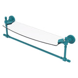 Retro Dot Collection Glass Vanity Shelf with Integrated Towel Bar