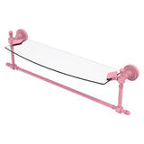 Retro Dot Collection Glass Vanity Shelf with Integrated Towel Bar