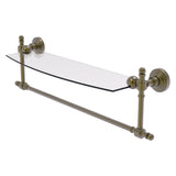Retro Wave Collection Glass Vanity Shelf with Integrated Towel Bar