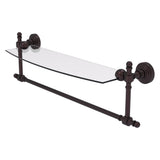 Retro Wave Collection Glass Vanity Shelf with Integrated Towel Bar
