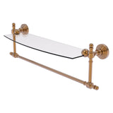 Retro Wave Collection Glass Vanity Shelf with Integrated Towel Bar