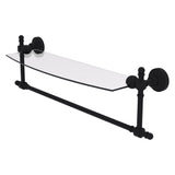 Retro Wave Collection Glass Vanity Shelf with Integrated Towel Bar