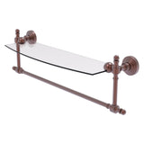 Retro Wave Collection Glass Vanity Shelf with Integrated Towel Bar