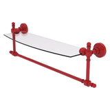 Retro Wave Collection Glass Vanity Shelf with Integrated Towel Bar