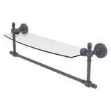 Retro Wave Collection Glass Vanity Shelf with Integrated Towel Bar