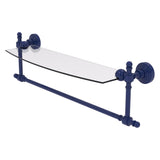 Retro Wave Collection Glass Vanity Shelf with Integrated Towel Bar