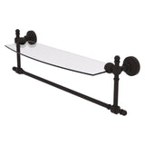 Retro Wave Collection Glass Vanity Shelf with Integrated Towel Bar