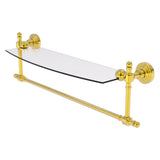 Retro Wave Collection Glass Vanity Shelf with Integrated Towel Bar