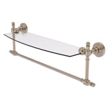 Retro Wave Collection Glass Vanity Shelf with Integrated Towel Bar