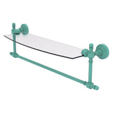 Retro Wave Collection Glass Vanity Shelf with Integrated Towel Bar