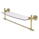 Retro Wave Collection Glass Vanity Shelf with Integrated Towel Bar