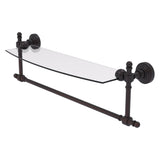 Retro Wave Collection Glass Vanity Shelf with Integrated Towel Bar