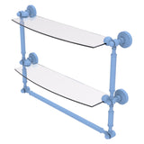 Waverly Place Collection Two Tiered Glass Shelf with Integrated Towel Bar