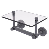 Waverly Place Collection Two Post Toilet Tissue Holder with Glass Shelf