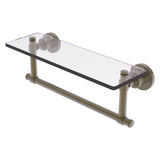 Washington Square Collection Glass Vanity Shelf with Integrated Towel Bar