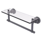Washington Square Collection Glass Vanity Shelf with Integrated Towel Bar
