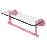 Washington Square Collection Glass Vanity Shelf with Integrated Towel Bar