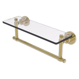 Washington Square Collection Glass Vanity Shelf with Integrated Towel Bar