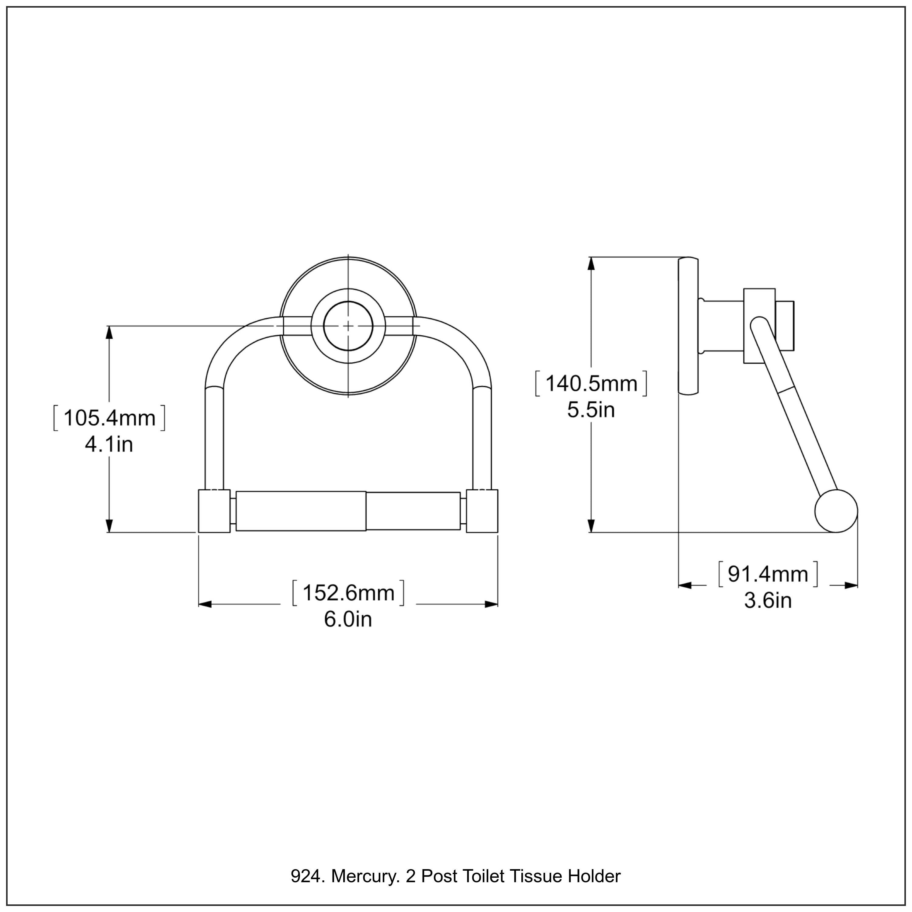 Mercury Collection 2 Post Toilet Tissue Holder