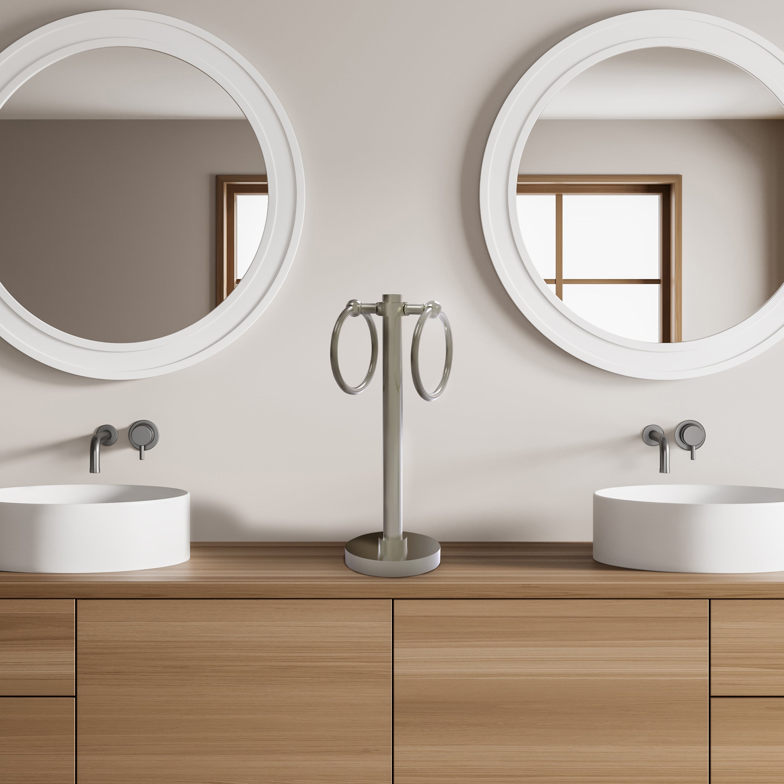 Vanity Top 2 Towel Ring Guest Towel Valet