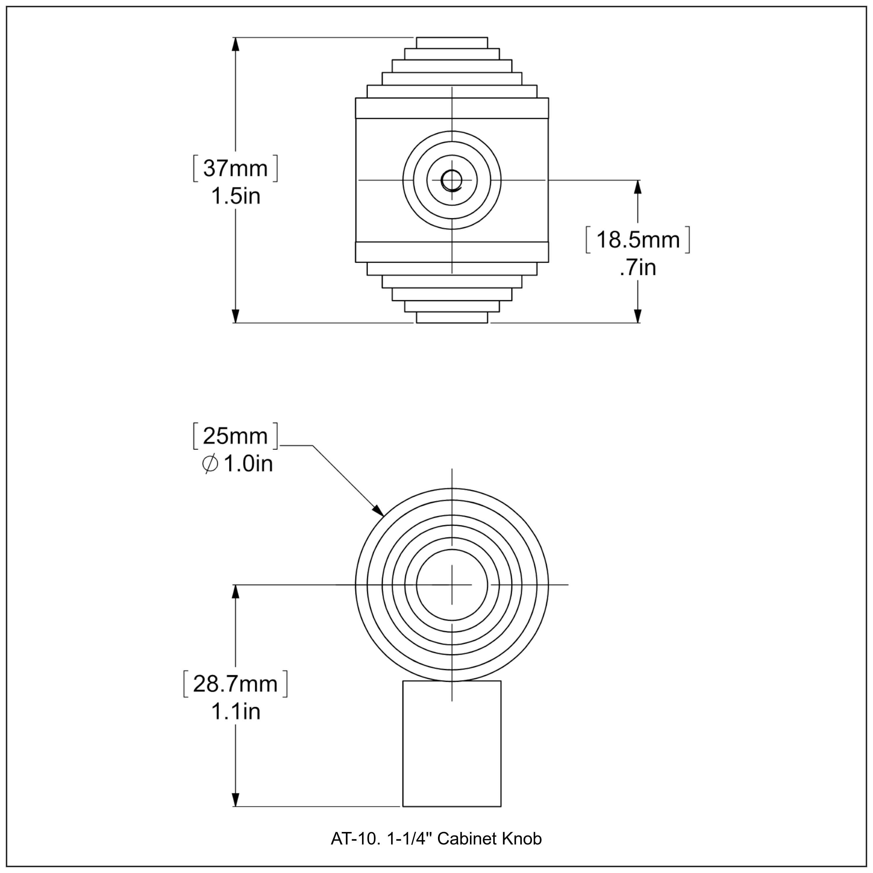 1-1/4 Inch Cabinet Knob