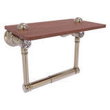 Carolina Crystal Two Post Toilet Paper Holder with Wood Shelf