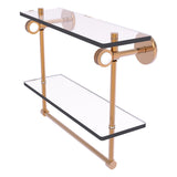 Clearview Collection Double Glass Vanity Shelf with Integrated Towel Bar with Dotted Accents