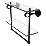 Clearview Collection Double Glass Vanity Shelf with Integrated Towel Bar with Dotted Accents